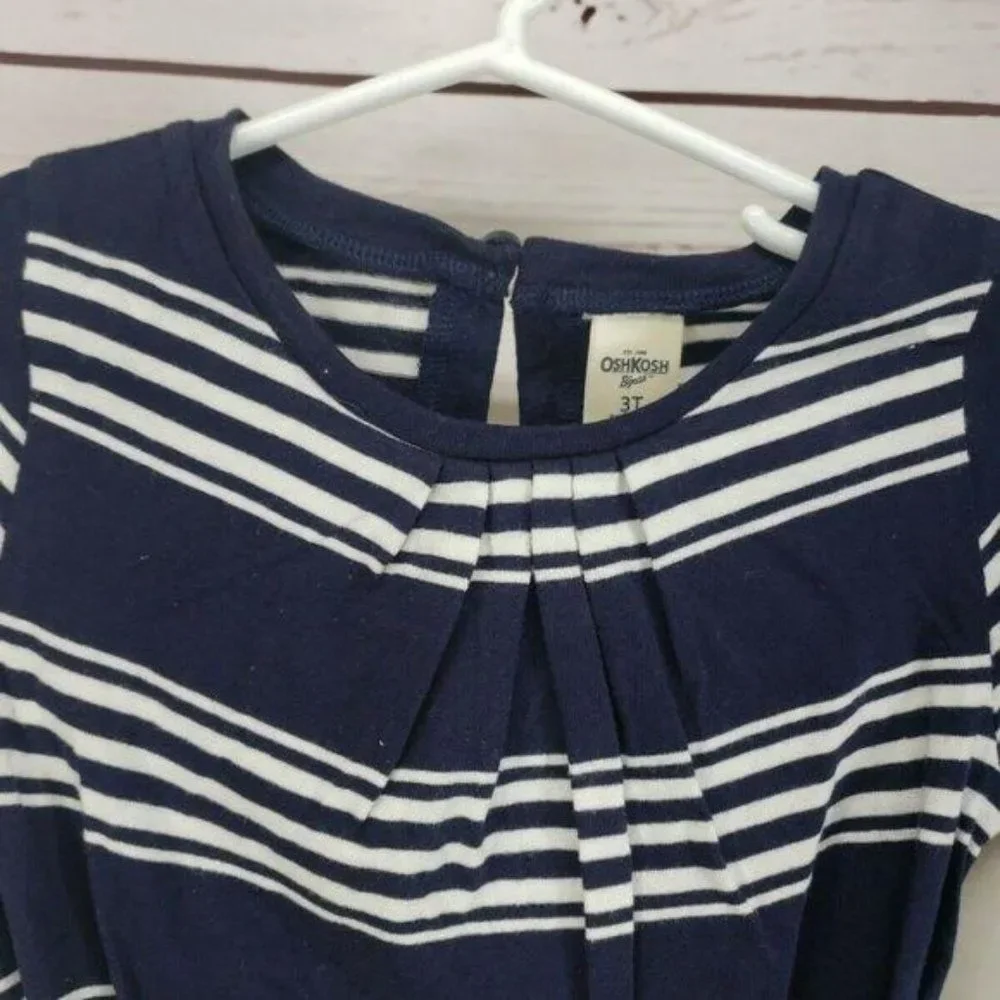 Oshkosh B'Gosh 3T Toddler Navy Blue sailor Striped‎ dress